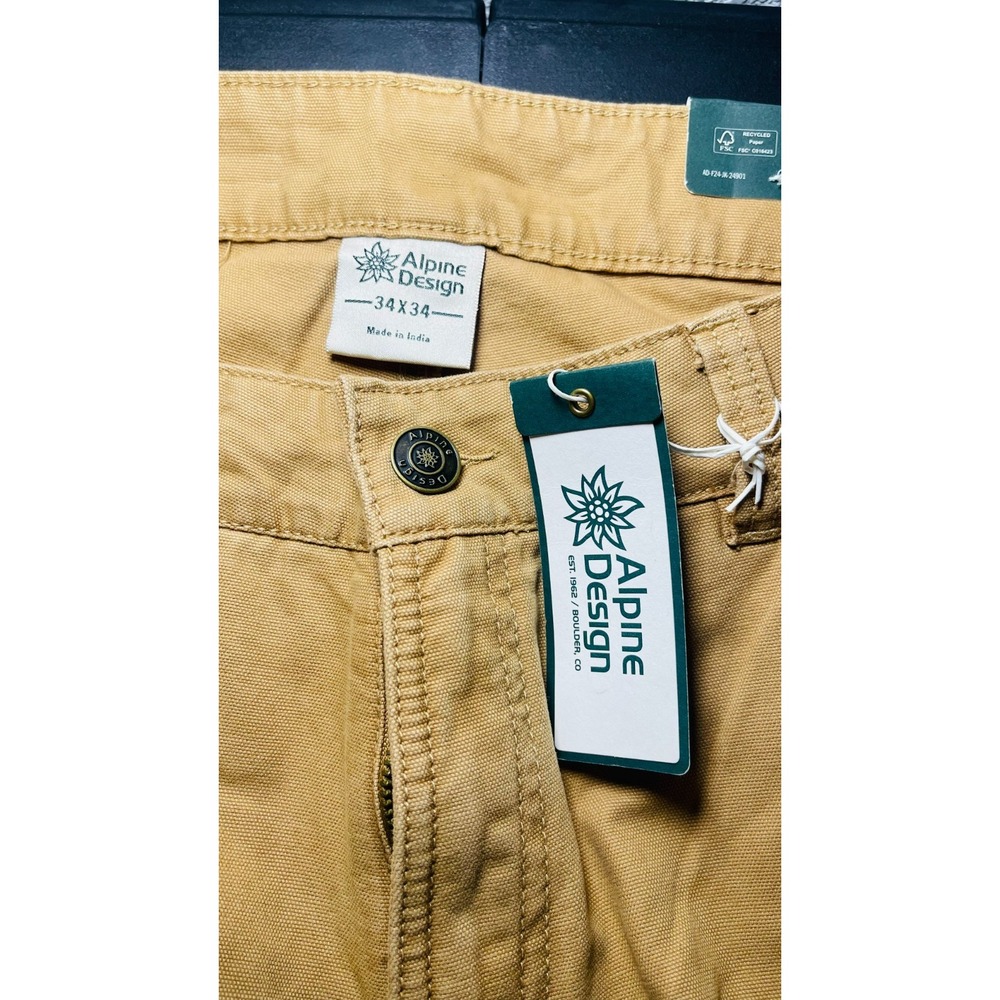 New Alpine Design 34x34 men's khaki brown canvas pants